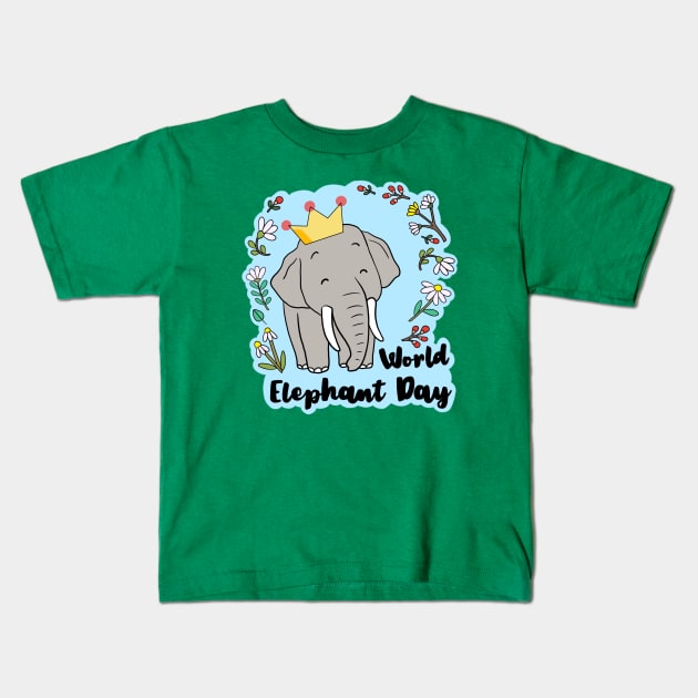 World Elephant Day! Kids T-Shirt by IdinDesignShop